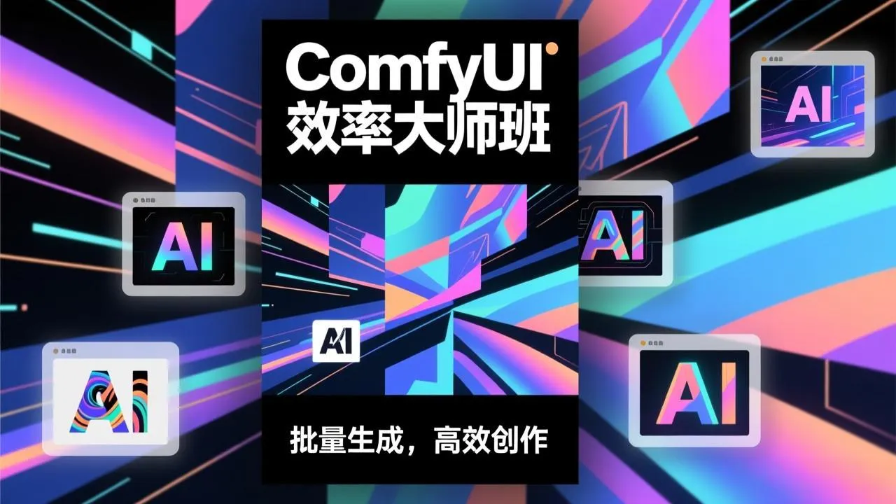ComfyUI效率大师班：工作流搭建，批量生成，将个人AI出图效率提升5-10倍，月接单收入1-3万-一起筹课网