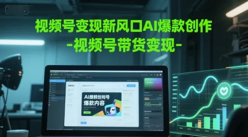 视频号变现新风口AI爆款创作-视频号带货变现-一起筹课网