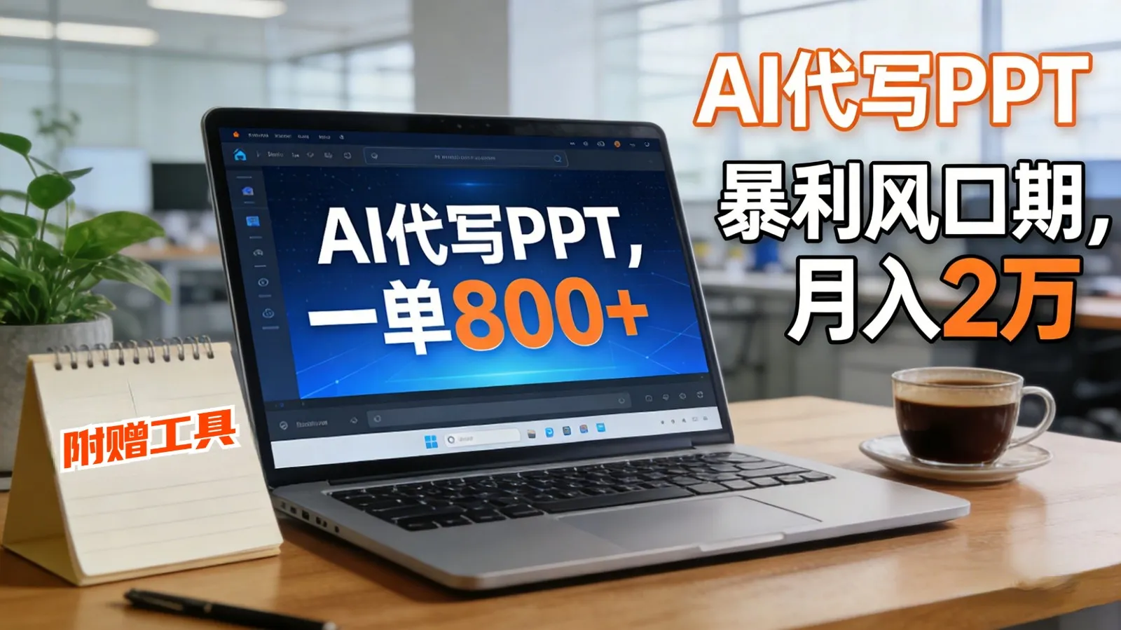 AI 代写做 PPT!一单狂赚 800+,风口期月入 2 万(工具 + 提示词直接送)-一起筹课网