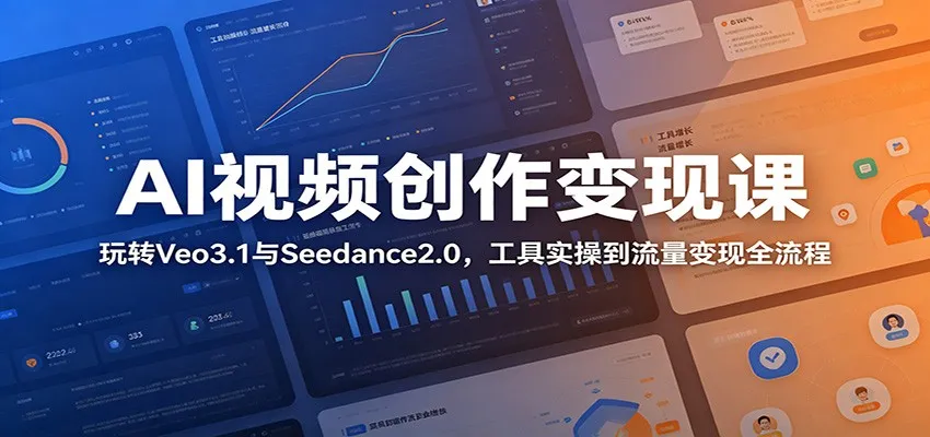 AI视频创作变现课：玩转Veo3.1与Seedance2.0，工具实操到流量变现全流程-一起筹课网