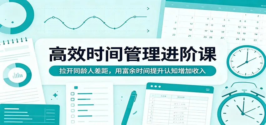 高效时间管理进阶课：拉开同龄人差距，用富余时间提升认知增加收入-一起筹课网