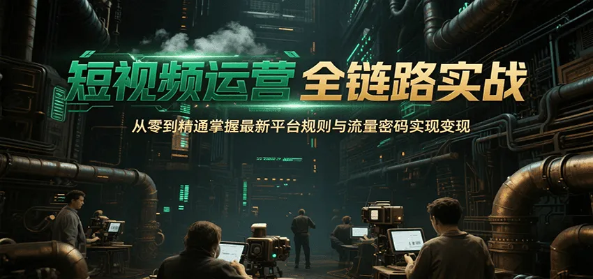 短视频运营全链路实战，从零到精通掌握最新平台规则与流量密码实现变现-一起筹课网