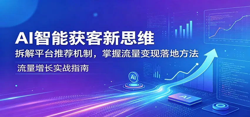AI智能获客新思维:拆解平台推荐机制,掌握流量变现落地方法-一起筹课网