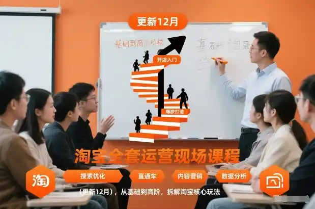 淘宝全套运营现场课程(更新26年1月)，从基础到高阶，拆解淘宝核心玩法-一起筹课网