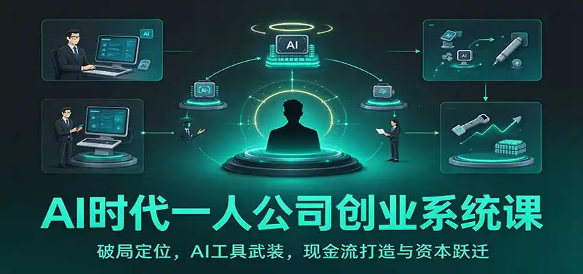 AI时代一人公司创业系统课：破局定位，AI工具武装，现金流打造与资本跃迁-一起筹课网