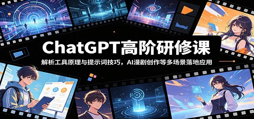 ChatGPT高阶研修课：解析工具原理与提示词技巧，AI漫剧创作等多场景落地应用-一起筹课网