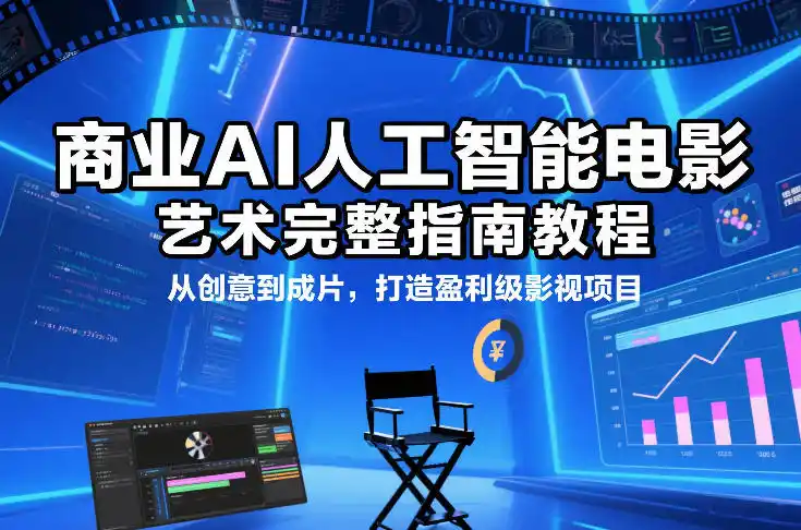 商业AI人工智能电影制作的艺术完整指南教程,从创意到成片,打造盈利级影视项目-一起筹课网