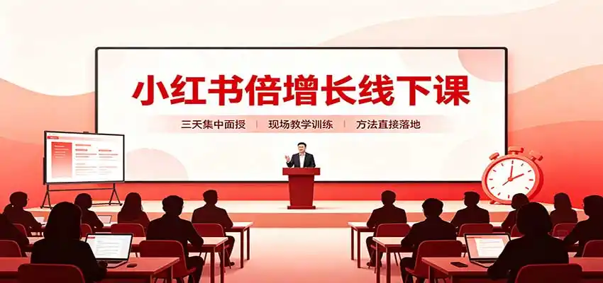 小红书倍增长线下课：三天集中面授，拆解选品、素材制作与起号全链路-一起筹课网