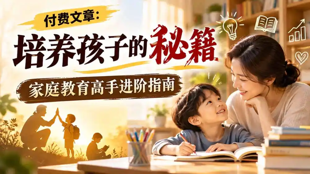 付费文章:培养孩子的秘籍,家庭教育高手进阶指南-一起筹课网