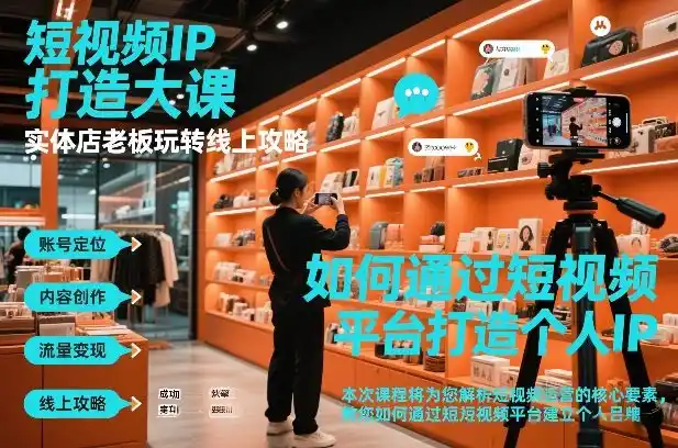 短视频ip打造大课,实体店老板玩转线上攻略-一起筹课网