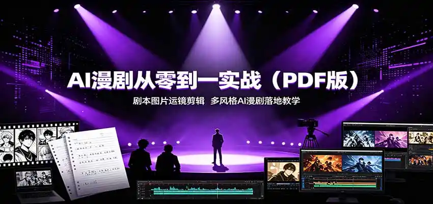 AI漫剧从零到一实战(PDF版)：剧本图片运镜剪辑，多风格AI漫剧落地教学-一起筹课网