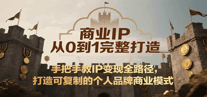 商业IP从0到1完整打造，手把手教IP变现全路径，打造可复制的个人品牌商业模式-一起筹课网