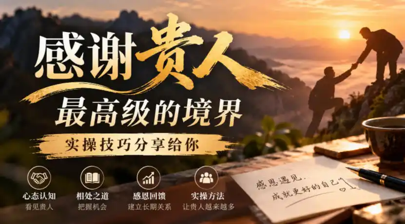 某公众号付费文章：感谢贵人最高级的境界，实操技巧分享给你-一起筹课网