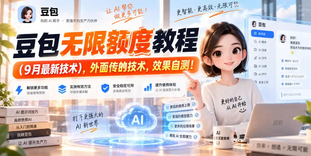 豆包无限额度教程(9月最新技术)，外面传的技术，效果自测！-一起筹课网