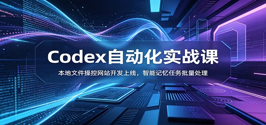 Codex自动化实战课:本地文件操控网站开发上线,智能记忆任务批量处理-一起筹课网