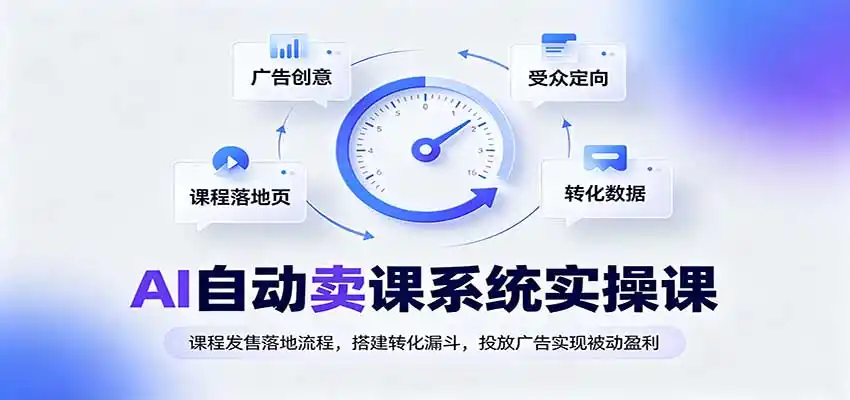 AI自动卖课系统实操课:课程发售落地流程,搭建转化漏斗,投放广告实现被动盈利-一起筹课网