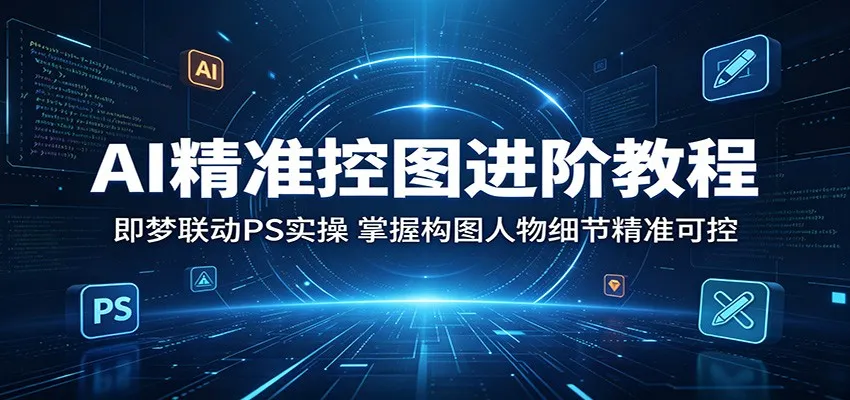 AI精准控图进阶教程:即梦联动PS实操,掌握构图人物细节精准可控-一起筹课网