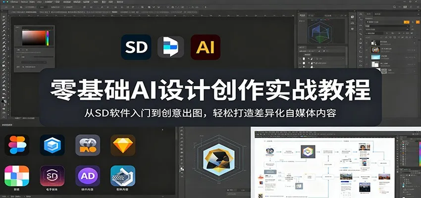 零基础AI设计创作实战教程:从SD软件入门到创意出图,轻松打造差异化自媒体内容-一起筹课网