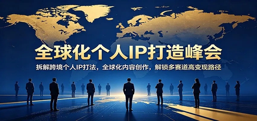全球化个人IP打造峰会:拆解跨境个人IP打法,全球化内容创作,解锁多赛道高变现路径-一起筹课网
