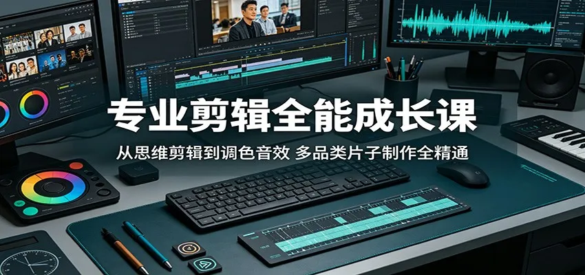 专业剪辑全能成长课:从思维剪辑到调色音效,多品类片子制作全精通-一起筹课网