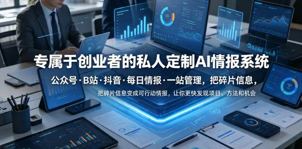 专属于创业者的私人定制AI情报系统，公众号·B站·抖音·每日情报·一站管理，把碎片信息变成可行动情报，让你更快发现项目、方法和机会-一起筹课网
