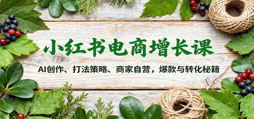 小红书电商增长课:AI创作、打法策略、商家自营,爆款与转化秘籍-一起筹课网