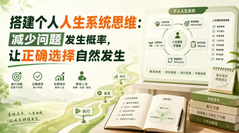 付费文章：搭建个人人生系统思维：减少问题发生概率，让正确选择自然发生-一起筹课网