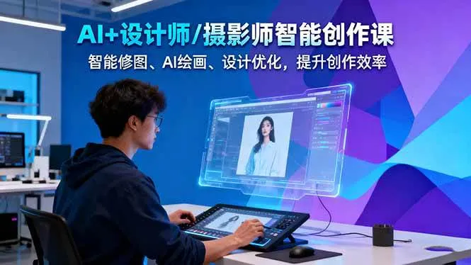 AI+设计师/摄影师智能创作课:智能修图、AI绘画、设计优化,提升创作效率-一起筹课网