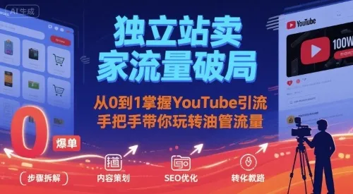 独立站卖家流量破局:从0到1掌握YouTube引流,手把手带你玩转油管流量
