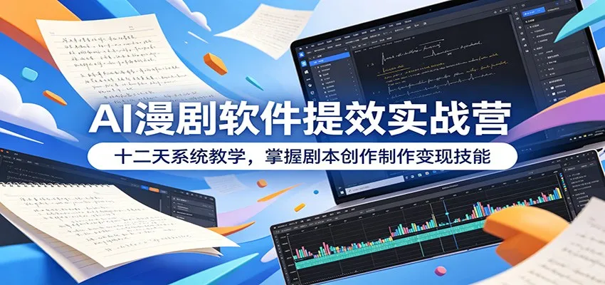 AI漫剧软件提效实战营:十二天系统教学,掌握剧本创作制作变现技能-一起筹课网
