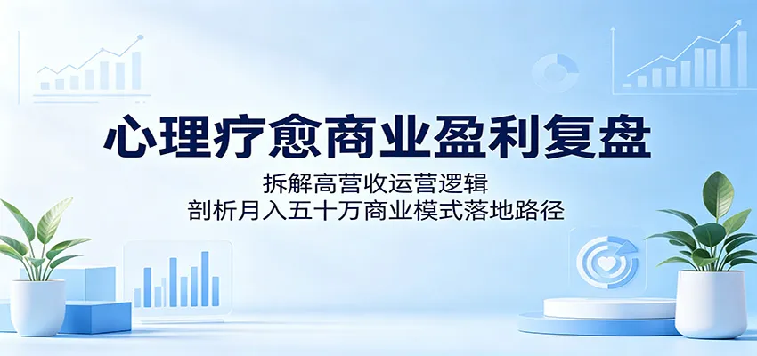 心理疗愈商业盈利复盘：拆解高营收运营逻辑，剖析月入五十万商业模式落地路径-一起筹课网