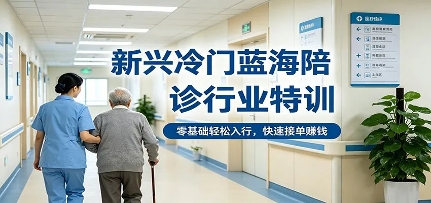 新兴冷门蓝海陪诊行业特训,零基础轻松入行,快速接单赚钱-一起筹课网