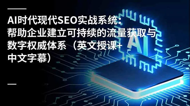 AI时代现代SEO实战系统:帮助企业建立可持续的流量获取与数字权威体系(英文授课+中文字幕-一起筹课网