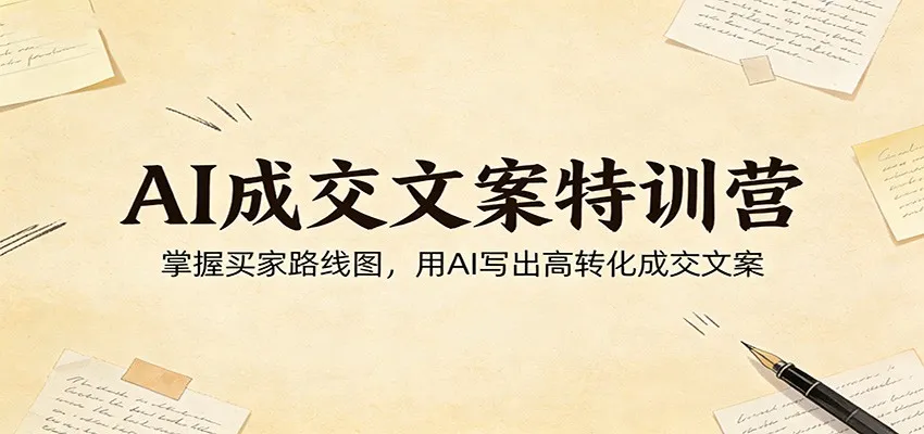AI成交文案特训营:掌握买家路线图,用AI写出高转化成交文案-一起筹课网