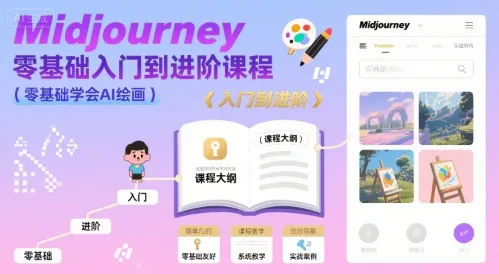 midjourney零基础入门到进阶课程,零基础学会AI绘画-一起筹课网