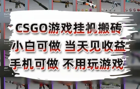 CSGO游戏挂G搬砖,小白纯手机即可操作,不用电脑打游戏,日入3张+,副业网创项目【揭秘】