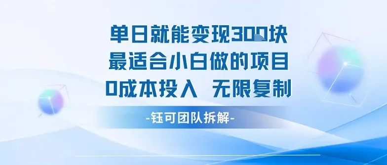 单日就能变现3张最适合小白做的项目0成本投入 无限复制-一起筹课网