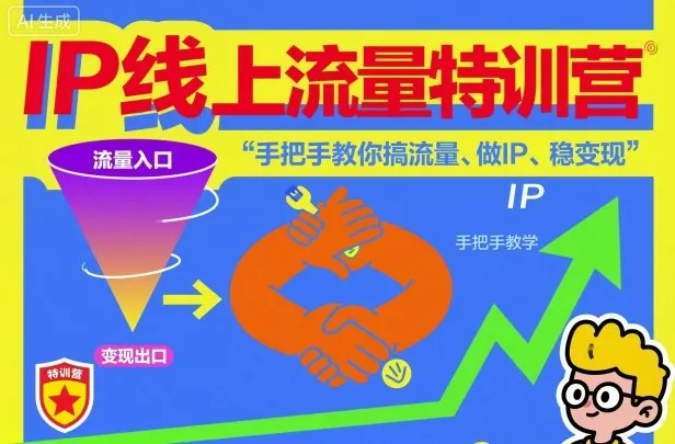 IP线上流量特训营,手把手教你搞流量、做IP、稳变现-一起筹课网