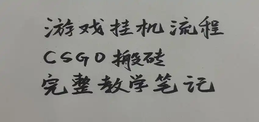 游戏挂机全流程笔记分享，CSGO游戏搬砖，小白看了当天学会见收益-一起筹课网