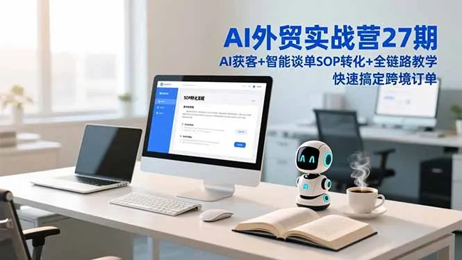 AI外贸实战营27期，AI获客+智能谈单+SOP转化+全链路教学，快速搞定跨境订单-一起筹课网