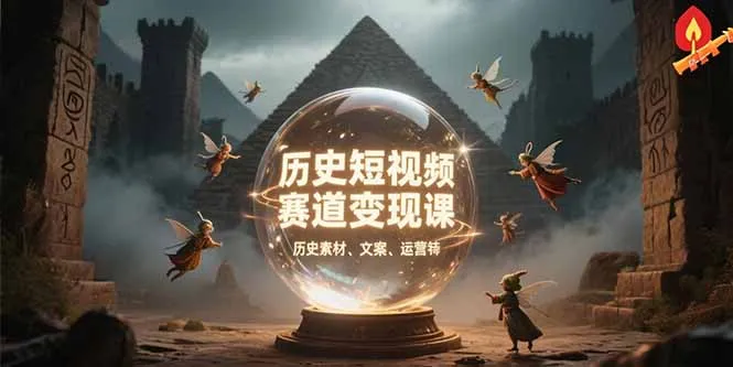 历史短视频赛道变现课，百集素材库应用，文案剪辑技巧，账号运营全案-一起筹课网