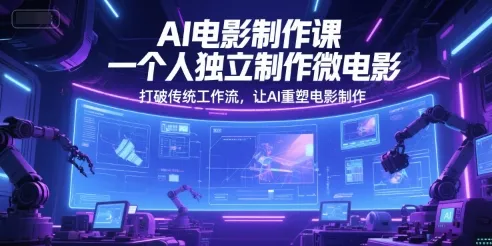 AI电影制作课，一个人独立制作微电影，打破传统工作流，让AI重塑电影制作-一起筹课网