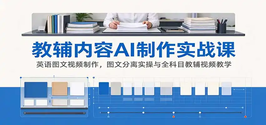 AI制作教辅内容实战课：英语图文视频制作，图文分离实操与全科目教辅视频教学-一起筹课网