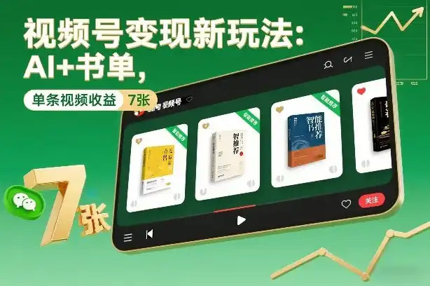 视频号变现新玩法：AI+书单，单条视频收益7张+-一起筹课网