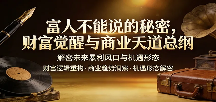 富人不能说的秘密,财富觉醒与商业天道总纲,解密未来暴利风口与机遇形态-一起筹课网