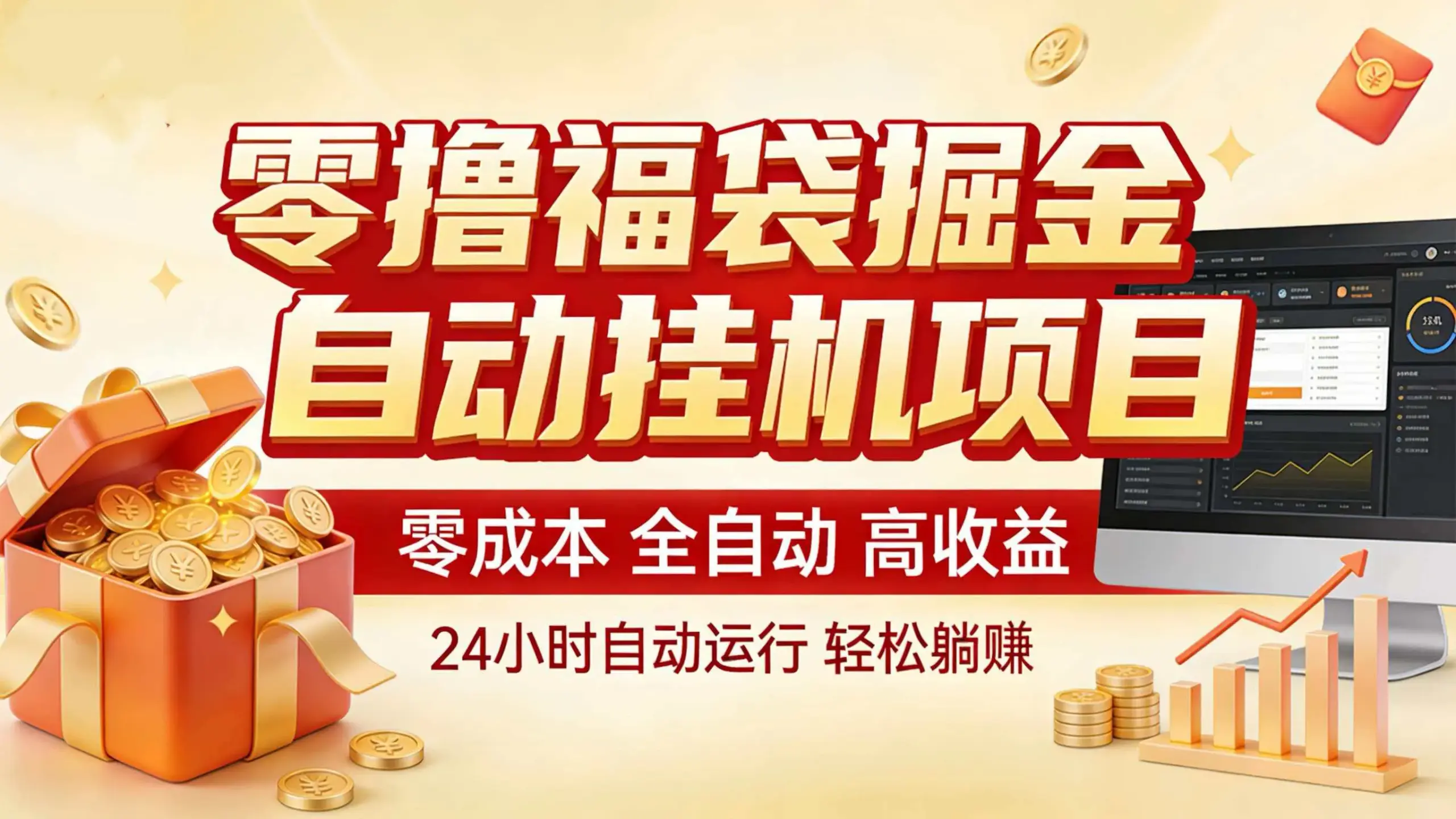 零撸福袋掘金!全自动挂机躺赚,新手也能上手-一起筹课网
