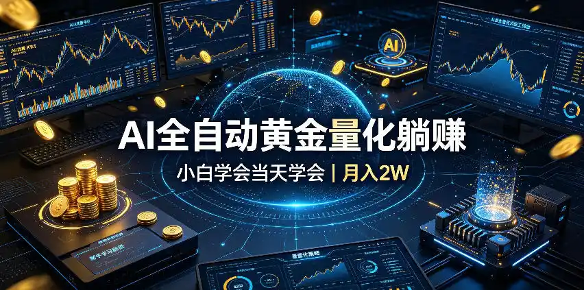 AI全自动黄金量化躺賺：小白学会当天学会，月入2W！【揭秘】-一起筹课网