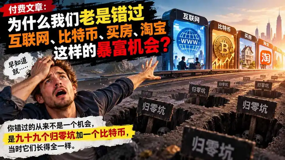 付费文章：为什么我们老是错过互联网、比特币、买 房、淘宝这样的暴富机会？-一起筹课网