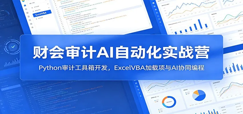 财会审计AI自动化实战营:Python审计工具箱开发,ExcelVBA加载项与AI协同编程-一起筹课网