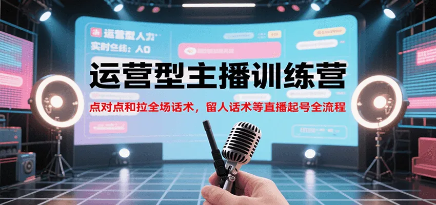 运营型主播训练营，点对点和拉全场话术，留人话术等直播起号全流程(更新7月)-一起筹课网